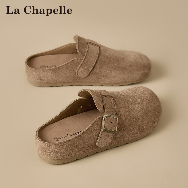 拉夏贝尔勃肯鞋女2026春季新款外穿包头拖鞋懒人一脚蹬软底半拖鞋主图