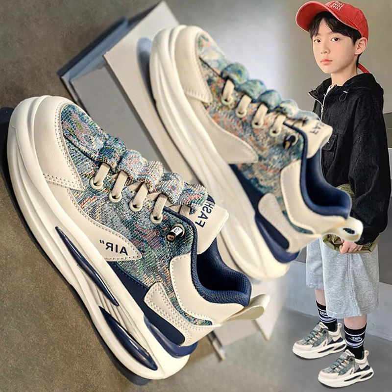 李宇新款男童羽毛球鞋春季2026儿童运动鞋12岁13大童男孩休闲板鞋主图