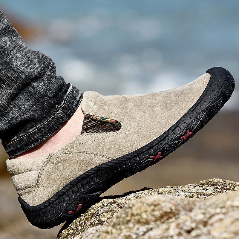 2026新款真皮懒人一脚蹬乐福鞋男士软底豆豆鞋休闲韩版驾车鞋48码主图