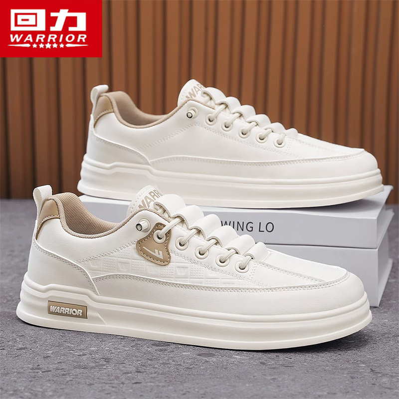 回力板鞋小白鞋春季爆款一脚蹬鞋子男鞋皮面百搭男士软底休闲板鞋主图