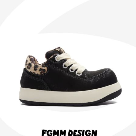 FGMM UFO系列黑豹纹袋鼠鞋Q版丑萌大头鞋子男女厚底情侣低帮滑板鞋