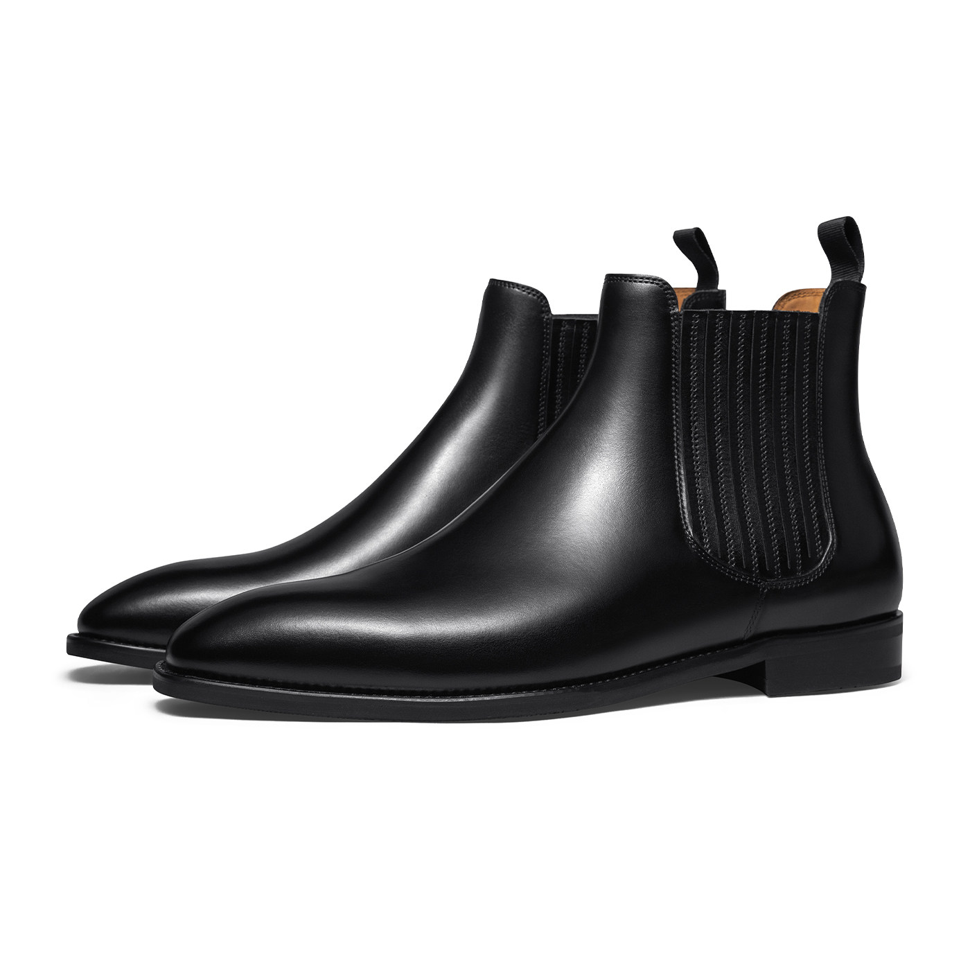 【足弓支撑】ThomWills真皮切尔西靴男商务正装小牛皮套脚短靴冬主图