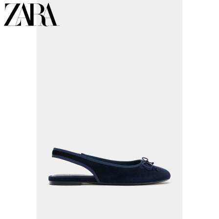 ZARA2026春夏新品 女鞋 露跟平底天鹅绒效果芭蕾鞋 3507710 400