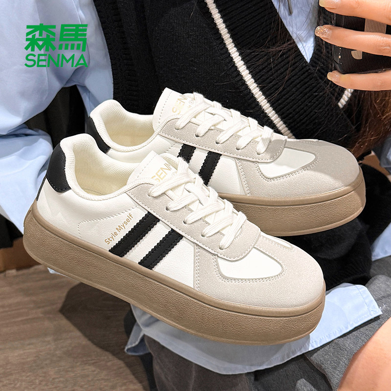 森马德训鞋女春季2026新款女鞋运动休闲鞋爆款时尚厚底板鞋子女款主图