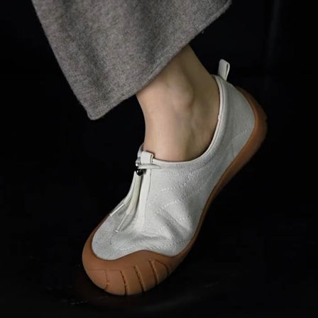 羊皮版~复古风暴走舒适软底奶奶鞋女深口踩屎感深口一脚蹬小皮鞋