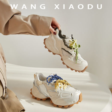 原创【王小毒】春日油画●6.5cm复古老爹鞋女鸳鸯鞋带透气休闲鞋