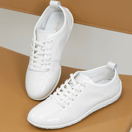 赵大喜｜饼干小白鞋｜头层鳗鱼纹牛皮老钱风软底百.搭单鞋早春