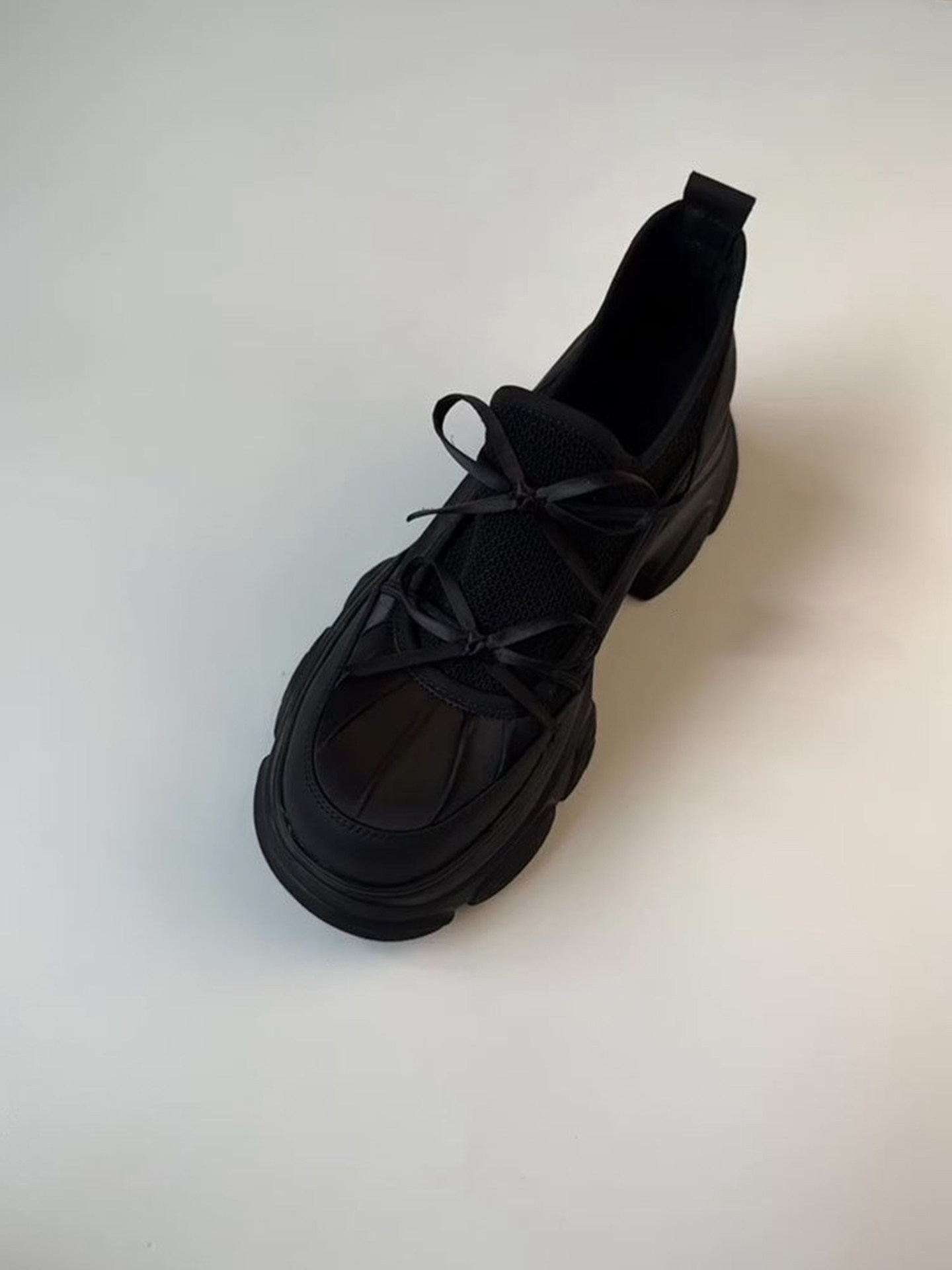 Wheat house ~！韩系复古蝴蝶结一脚蹬乐福鞋女小个子厚底休闲鞋主图