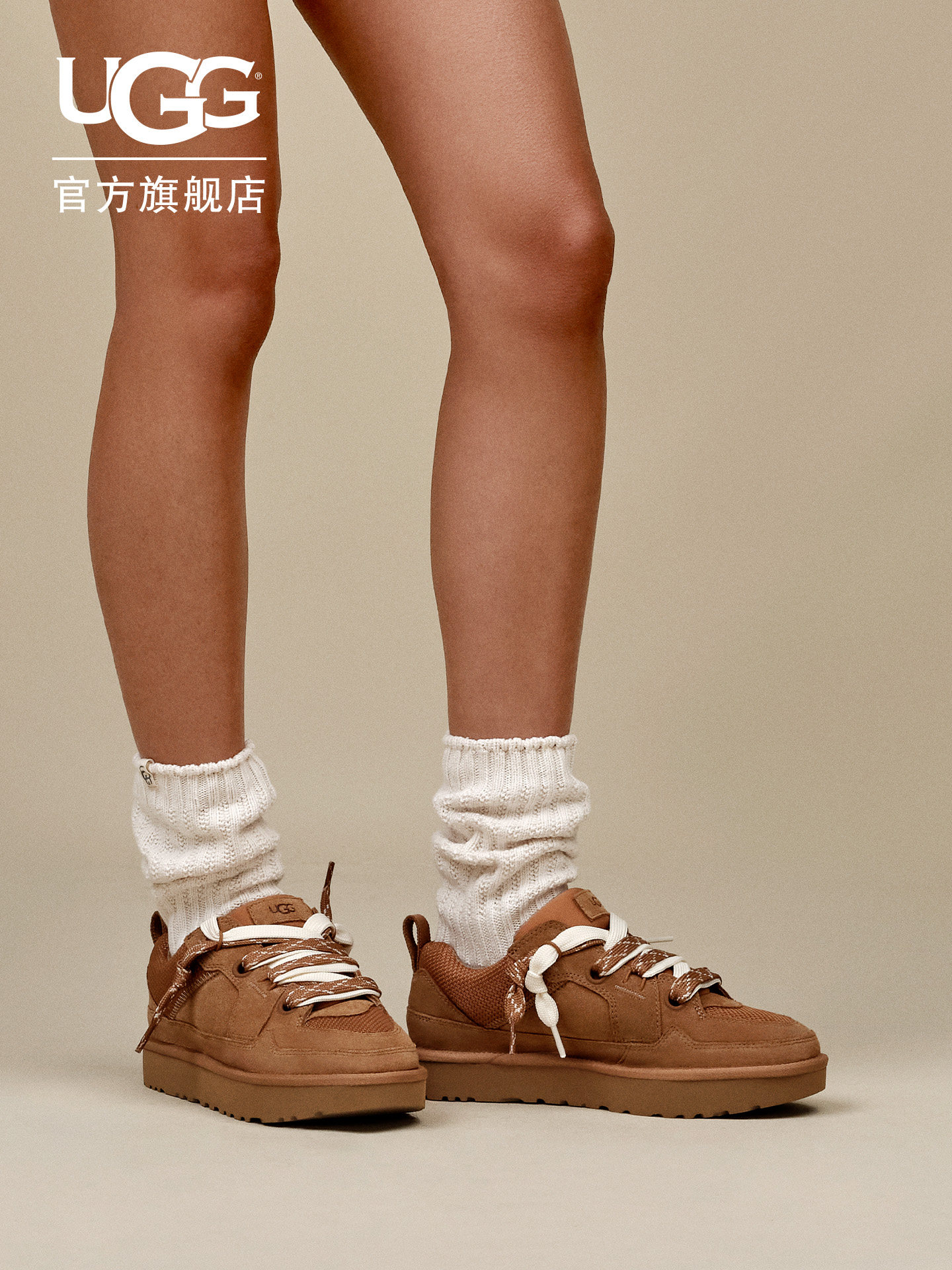 UGG春季女士时尚舒适平底低帮圆头双色系带街头梅尔休闲鞋1168890主图