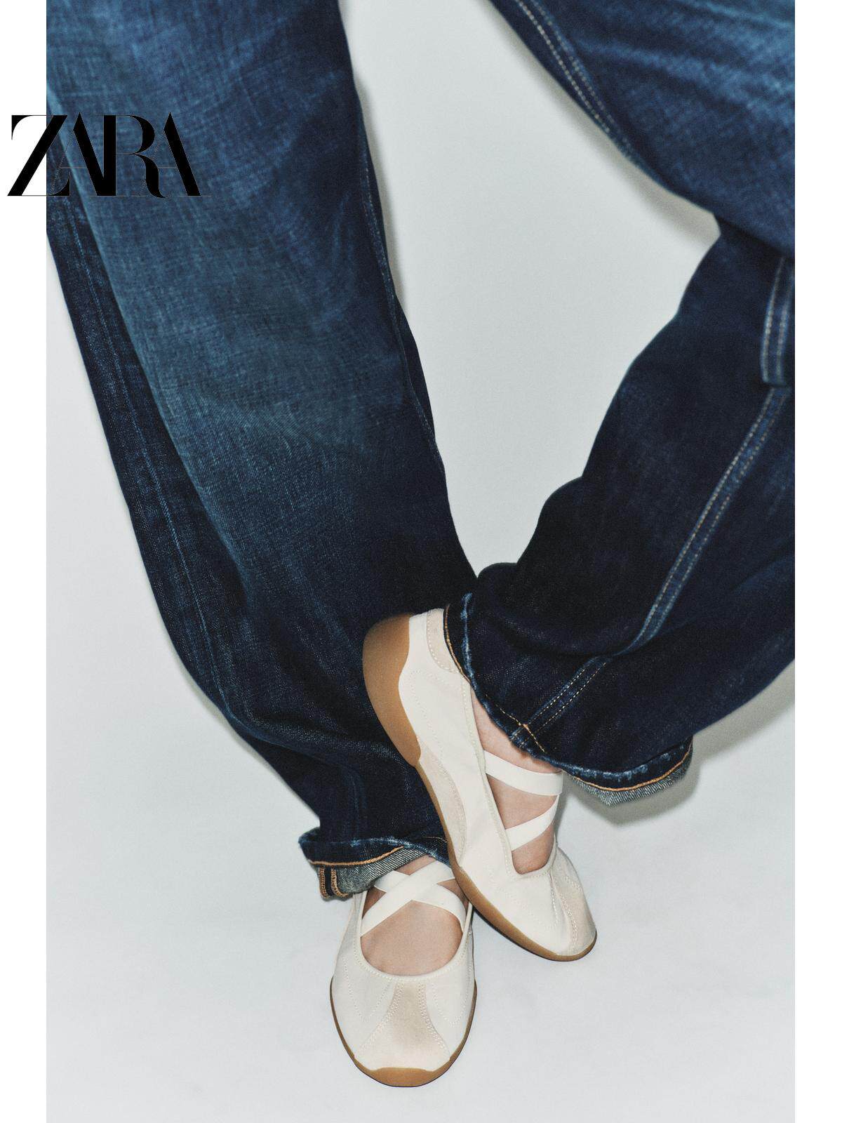 ZARA2026春夏新品 女鞋 弹力带运动款时尚芭蕾舞蹈鞋 5201710 002主图