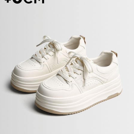 唯女王巨好看小白鞋子女2026新款春季厚底增高百搭小个子运动板鞋