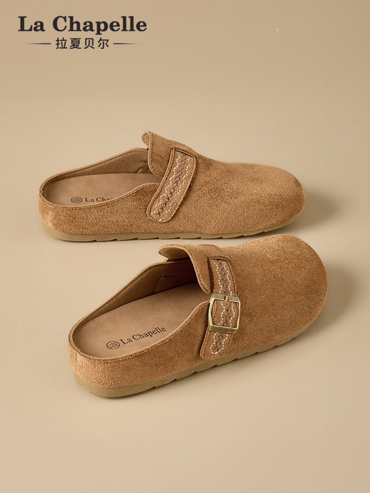 拉夏贝尔勃肯鞋女2026春夏新款外穿包头懒人休闲一脚蹬软底穆勒鞋主图