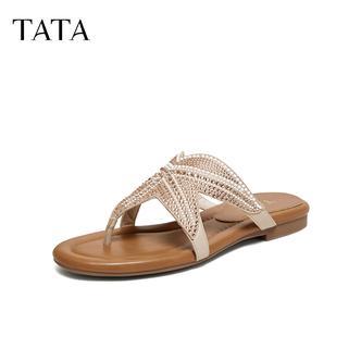 TATA他她2026夏新款商场同款时装人字拖鞋简约休闲平底鞋7H210BT6