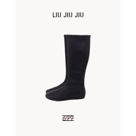 LIUJIUJIU 秋季设计师款丝绸缎面高筒骑士鞋女士时装靴XZ4626L