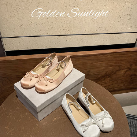 【苏茵茵】南法芭蕾鞋~蝴蝶结水钻3cm内增高玛丽珍单鞋女晚宴婚鞋