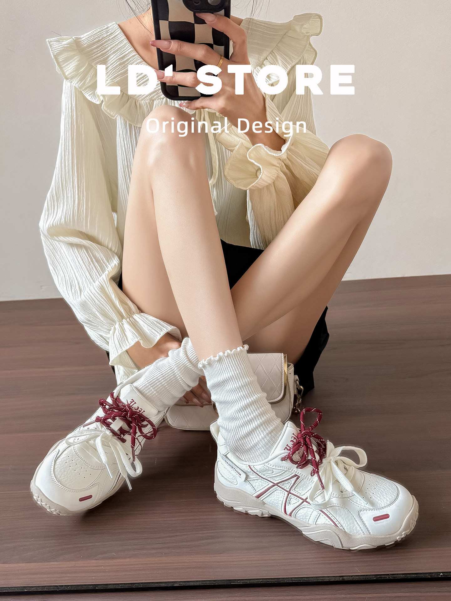 真皮~内增高芭蕾德训鞋女2026春季新款老爹鞋厚底运动休闲阿甘鞋主图