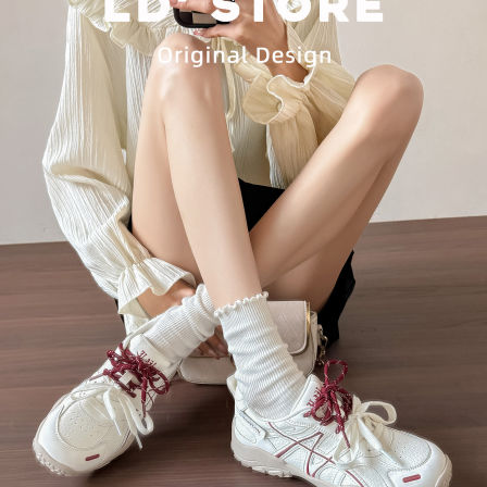 真皮~内增高芭蕾德训鞋女2026春季新款老爹鞋厚底运动休闲阿甘鞋