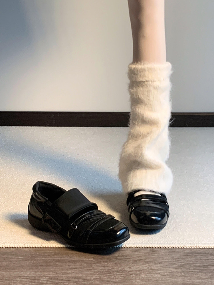 羊皮版~小众高级感真皮复古时尚玛丽珍鞋女魔术贴休闲运动芭蕾鞋主图