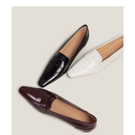 【鞋匠女王×原创设计】极简ROW风方头乐福鞋深口单鞋英伦小皮鞋