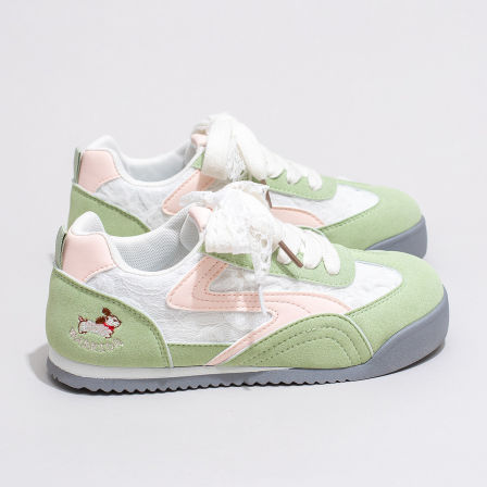 回力德训鞋女2026春季新款抹茶绿女鞋芭蕾风板鞋清新薄底小白鞋女