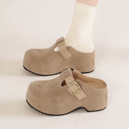 达芙妮厚底勃肯鞋女2026新款春季内增高女鞋包头拖鞋百搭单鞋子女