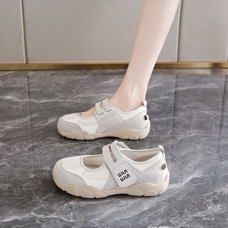 老北京布鞋女夏季透气浅口休闲单鞋时尚妈妈鞋包头凉鞋舒适孕妇鞋