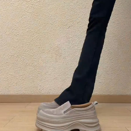 羊皮版~法式松糕厚底增高8cm小个子乐福鞋女绒面一脚蹬简约小皮鞋