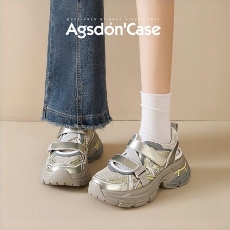 奥古狮登厚底户外运动凉鞋女2026新款春夏季外穿镂空溯溪老爹鞋子