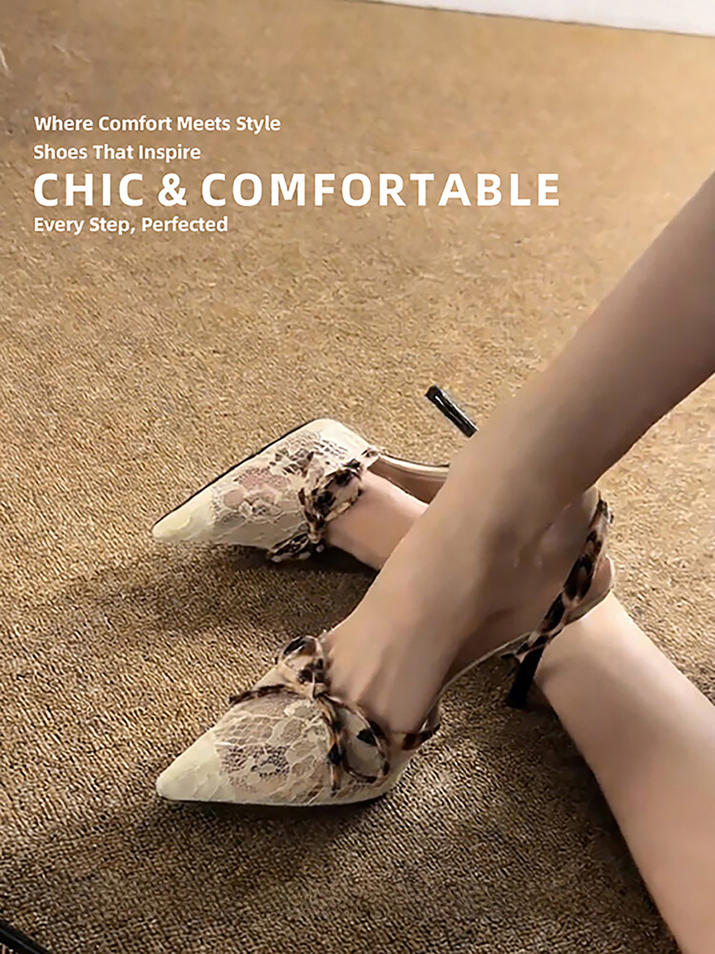 香港辣妹风蕾丝蝴蝶结高跟鞋女2026春季新款细跟尖头气质包头凉鞋主图