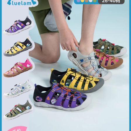 小蓝羊2026夏季新款中大童户外运动凉鞋防滑防撞溯溪鞋儿童沙滩鞋