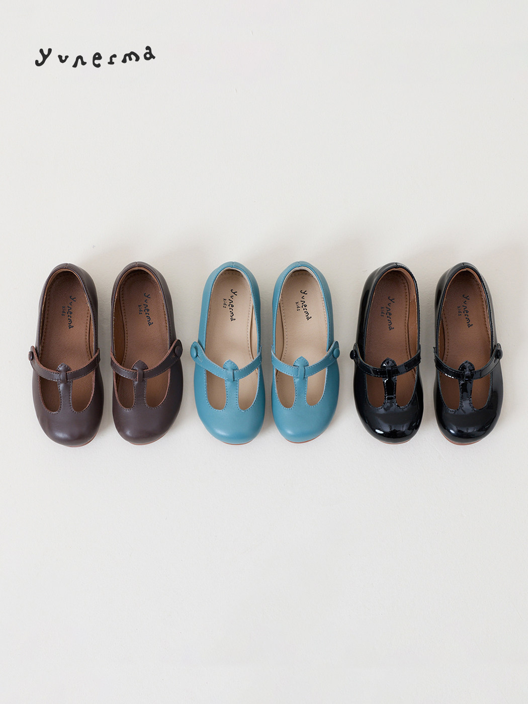 允儿妈女童春季小众牛皮魔术贴小皮鞋女孩复古公主鞋儿童鞋子单鞋主图