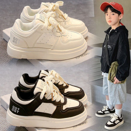 李宇新男童板鞋2026春季新款儿童休闲校园小白鞋小学生男孩运动鞋