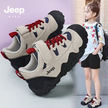 jeep阿甘鞋女童春季2026新款时尚休闲软底防滑运动鞋中大童女孩潮