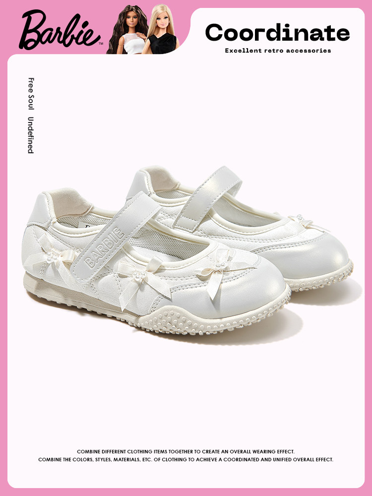 芭比童鞋女童运动鞋2026新款春季软底防滑小公主鞋儿童玛丽珍鞋子主图