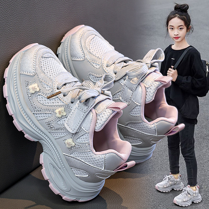 阿童木女童鞋子2026新款春季爆款儿童软底网面运动老爹鞋女孩跑步主图