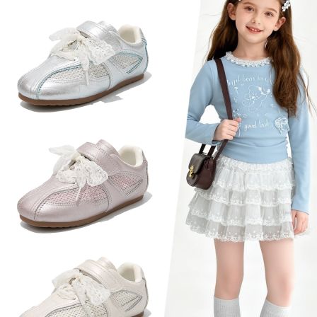 女童鞋子儿童德训运动板鞋2026新款春季芭蕾风银色巨好看女孩大童