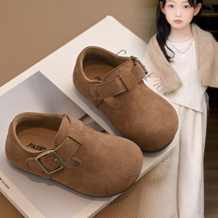 儿童鞋子真皮女童复古勃肯鞋2026春秋新款中小童软底防滑宝宝单鞋