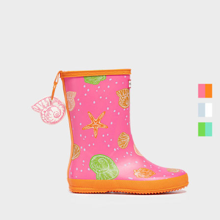 HUNTER2026早春新款儿童海洋风印花高筒雨靴户外防水防滑宝宝水鞋