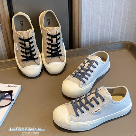 女大童百搭帆布鞋2026春季新款青少年休闲运动鞋板鞋亲子平底球鞋