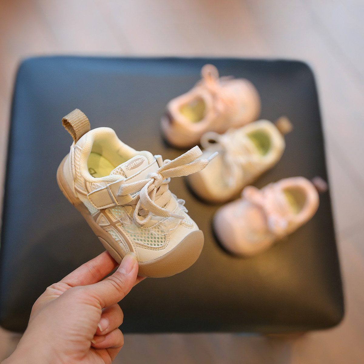 小步点婴儿鞋子春季软底女宝宝学步鞋男童小童鞋透气防滑儿童网鞋主图