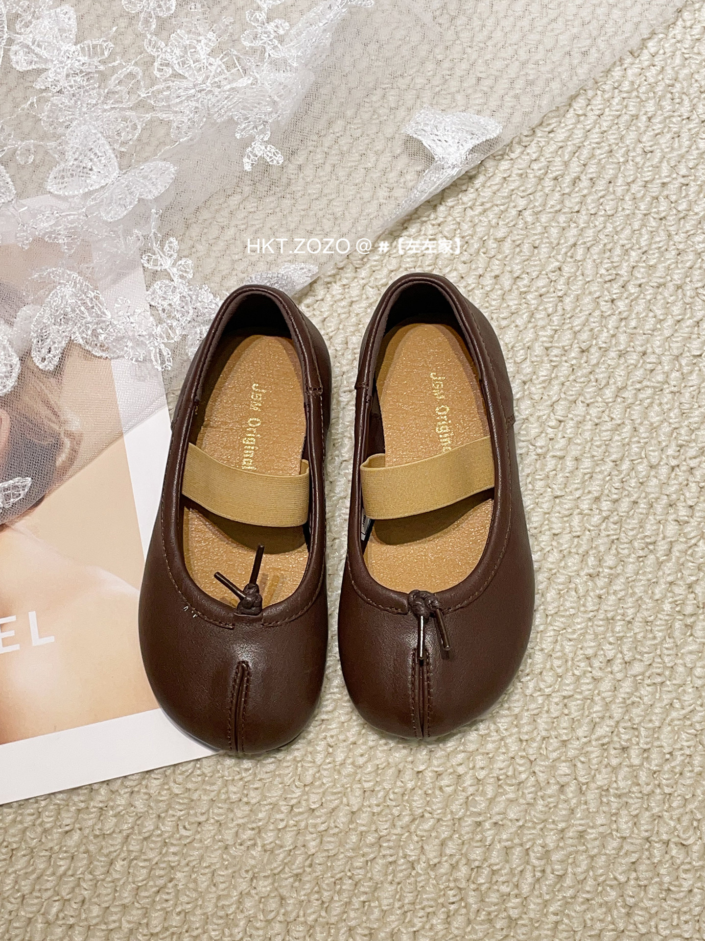 左左家韩版儿童小方头休闲鞋2026年新款女宝宝单鞋软面皮鞋主图