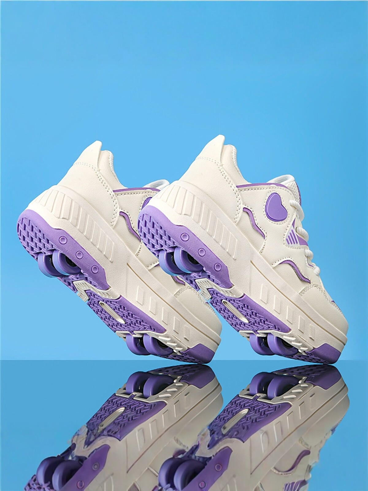 女童暴走鞋春季四轮可收缩儿童运动鞋中大童溜冰轮滑鞋旋转扣学生主图