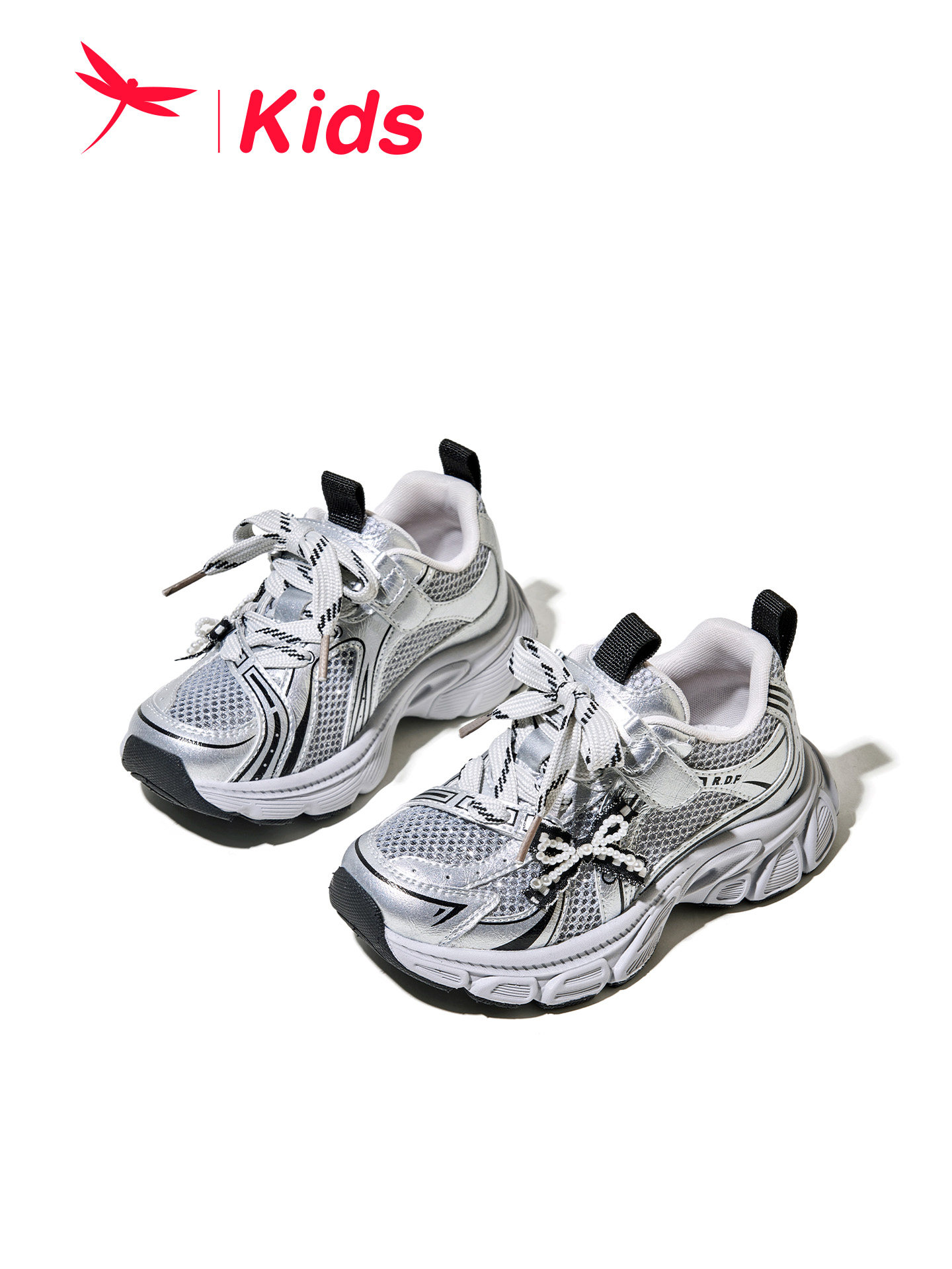 红蜻蜓女童鞋2026春季新款儿童户外运动鞋透气网面休闲鞋老爹鞋主图