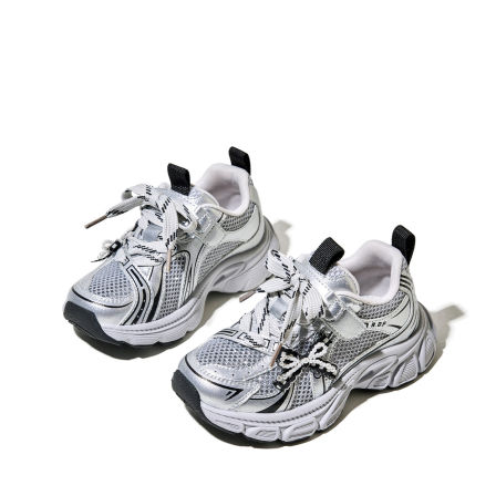 红蜻蜓女童鞋2026春季新款儿童户外运动鞋透气网面休闲鞋老爹鞋