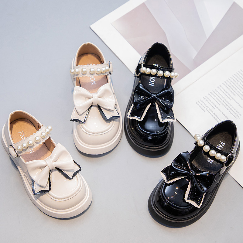 官网C&K女童鞋儿童公主鞋小皮鞋2026春季女孩软底单鞋黑色配裙子主图
