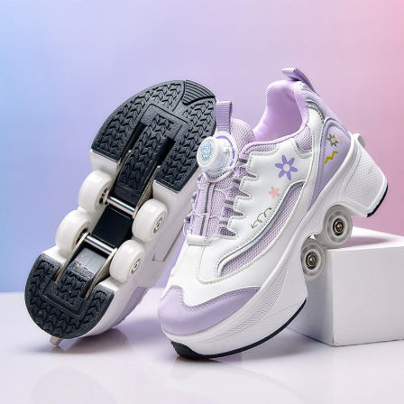官网C&K暴走鞋女童儿童四轮变形2026运动可自动收缩成人滑轮旱冰