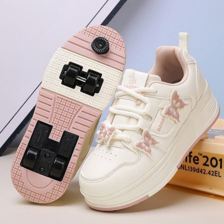 李宇新女童暴走鞋2026新款儿童轮滑鞋中大童小女孩可拆收缩溜冰鞋