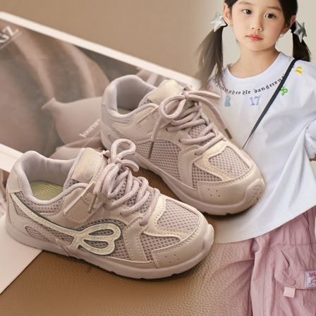 儿童运动鞋2026春季新款女童阿甘鞋网面透气中大童百搭学生休闲鞋