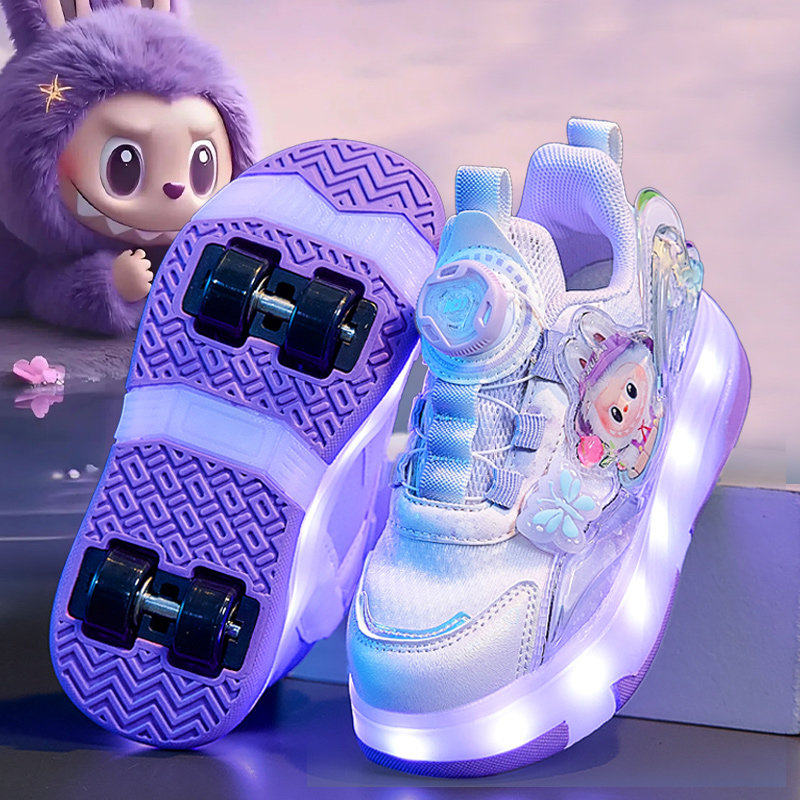 女童暴走鞋春季2026新款儿童网面溜冰鞋透气女孩四轮滑轮鞋小朋友主图