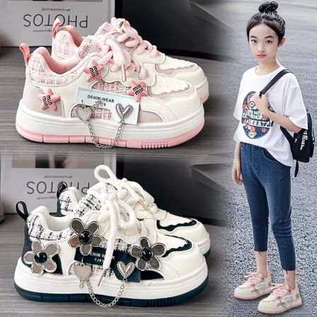 官网C&K女童鞋子板鞋春季2026新款儿童运动鞋软底学生女孩小白鞋